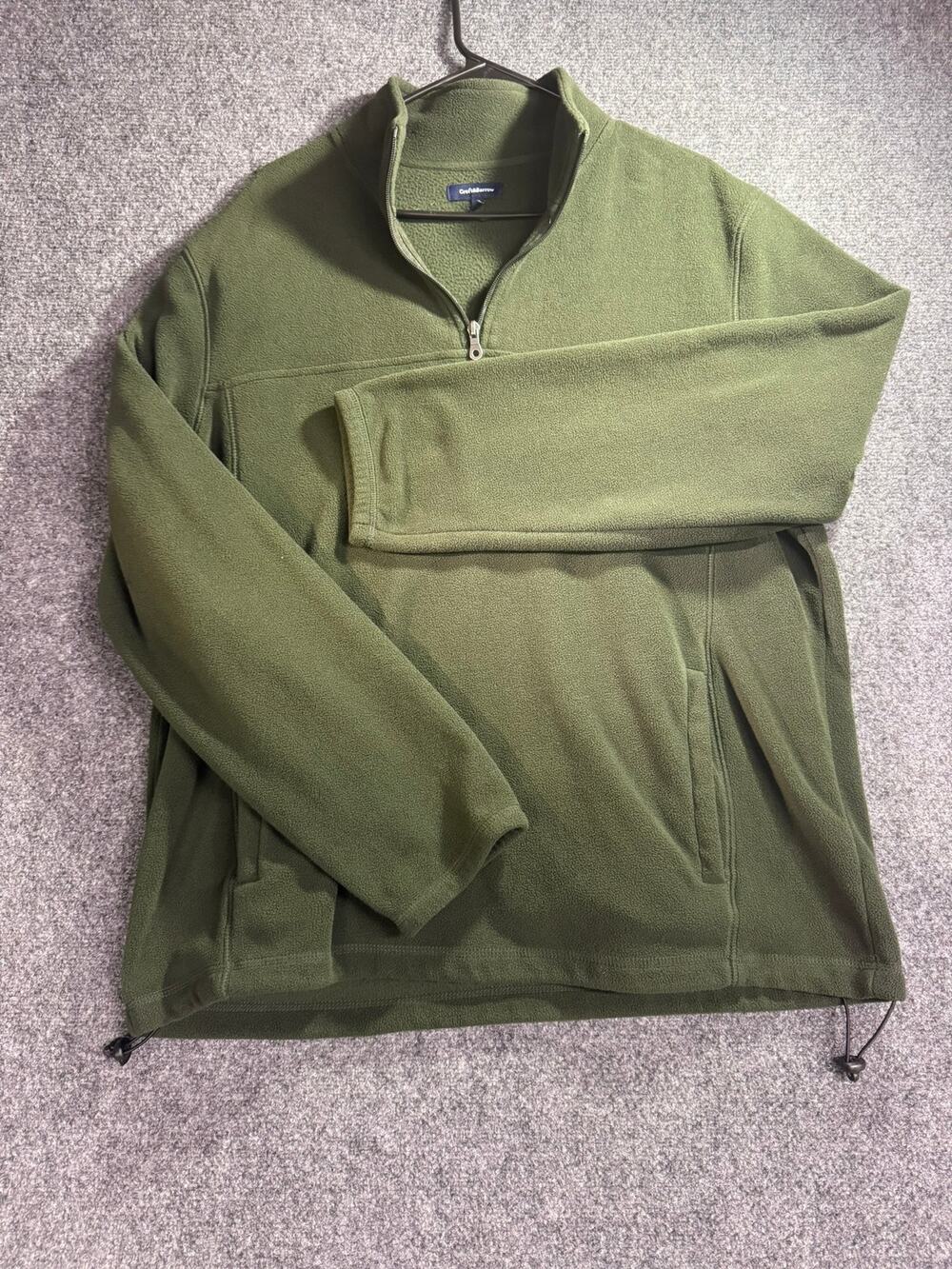 Croft & Barrow Men's Large Green Extra Soft Fleece 1/4 Zip Pullover Jacket
